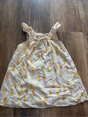 Crewcuts White Sundress with Yellow and Pink Fish Print